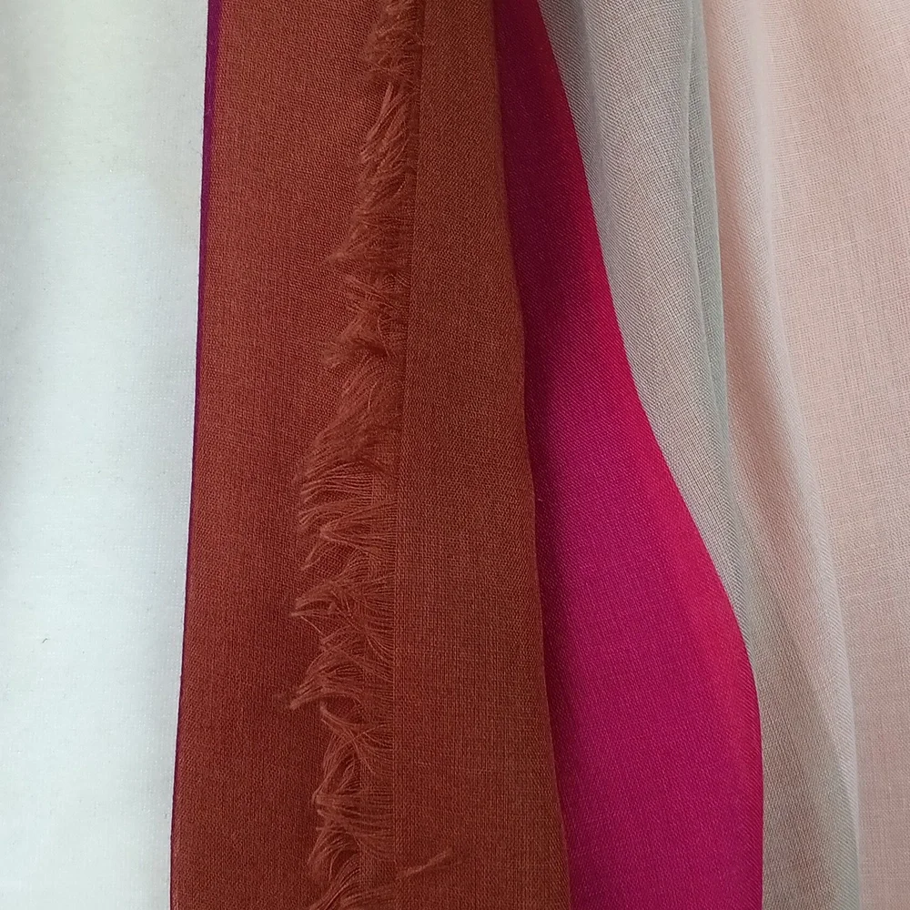 A New Day Women's Multicolor Stripped Wide Long Fringe Edge Scarf / Wrap